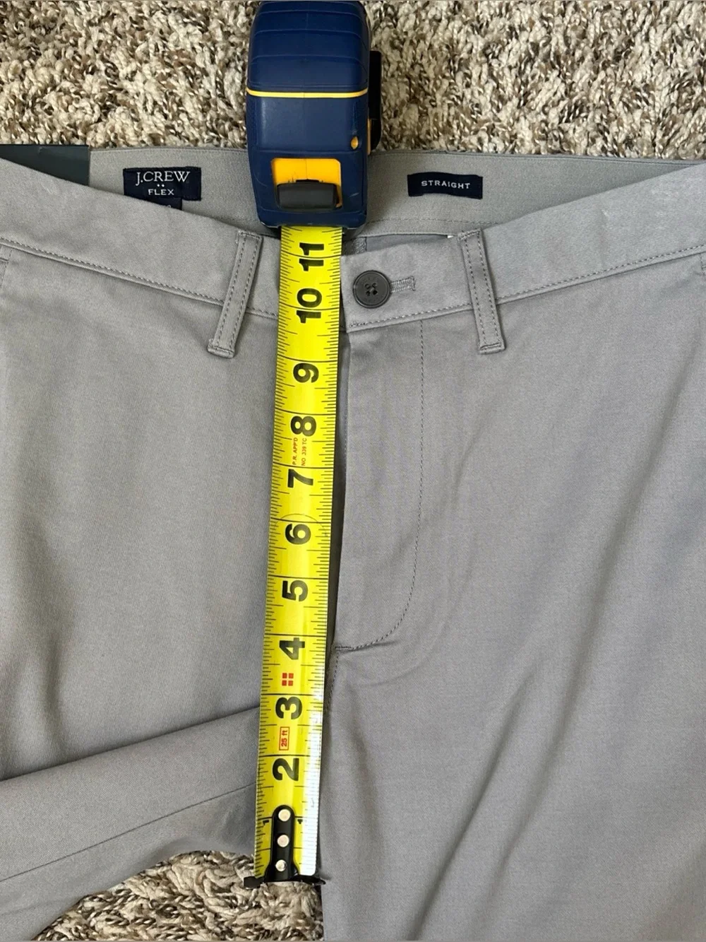 J. Crew Flex Men's Straight Fit Chino Pants, Gray 30x32, NWT